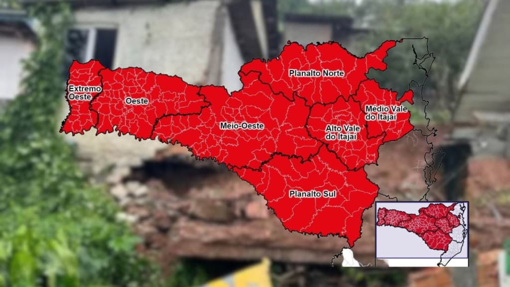 URGENTE: Defesa Civil emite alerta vermelho para deslizamentos