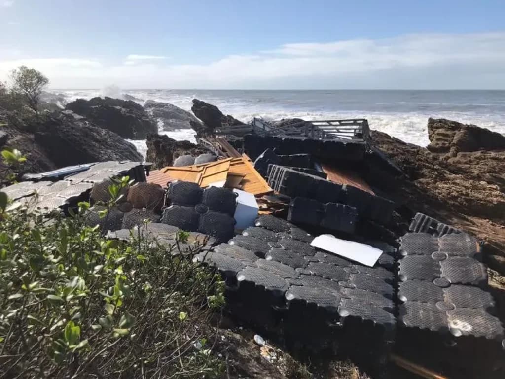 Pedaços de clube que naufragou em BC começam a aparecer em praias