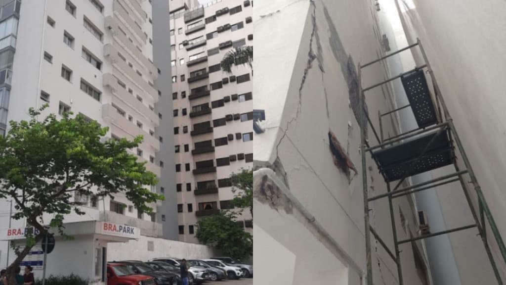 Prédio é evacuado após rachadura em Florianópolis