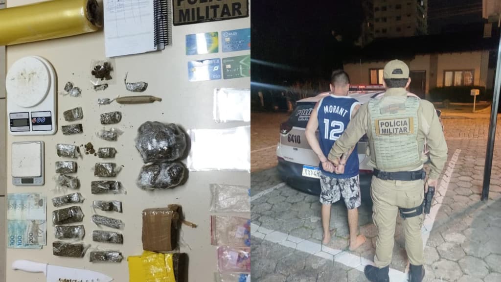 Suspeito de tráfico por delivery é flagrado com drogas dentro de carro em Nova Trento