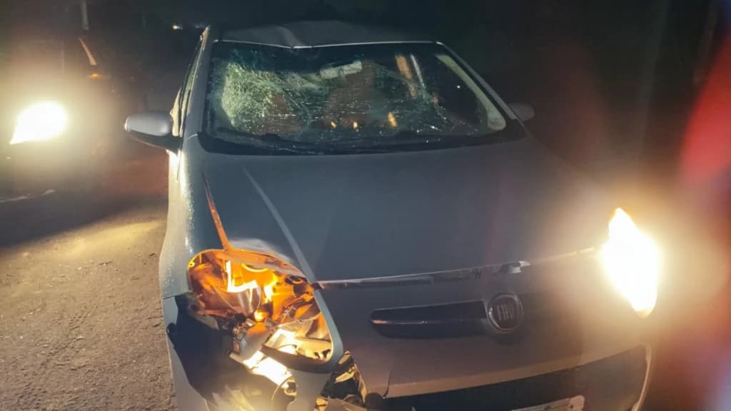 Jovem de 22 anos se atira contra carro na SC-410, em Tijucas