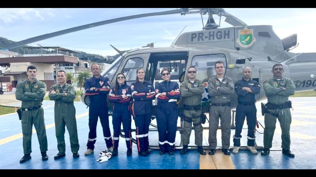 SAMU de Tijucas busca especialização e realiza treinamento de resgate aéreo