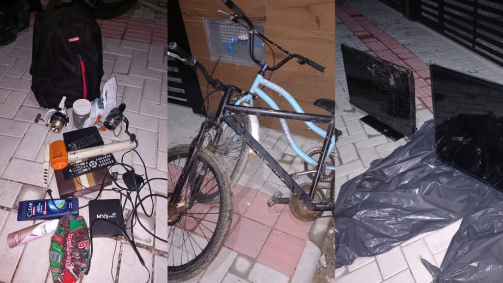 Bandidos são flagrados furtando em Bombinhas, fogem e deixam tudo para trás