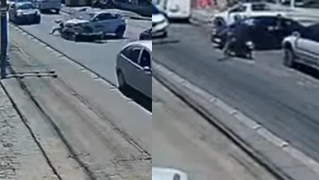 VÍDEO: Dois motoqueiros sofrem acidentes no mesmo ponto de Porto Belo