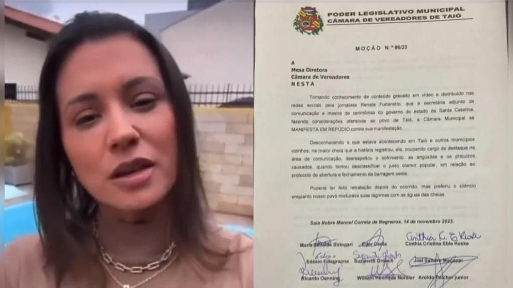 Cidade destruída pelas enchentes faz moção de repúdio contra jornalista do Governo de SC