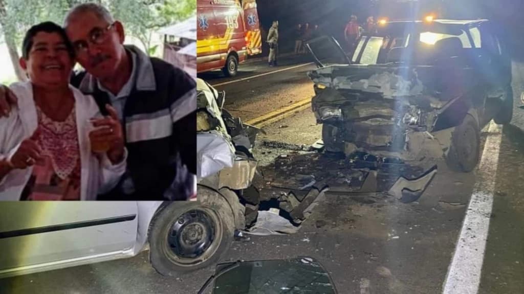Casal de idosos morre em grave acidente de trânsito na BR-282
