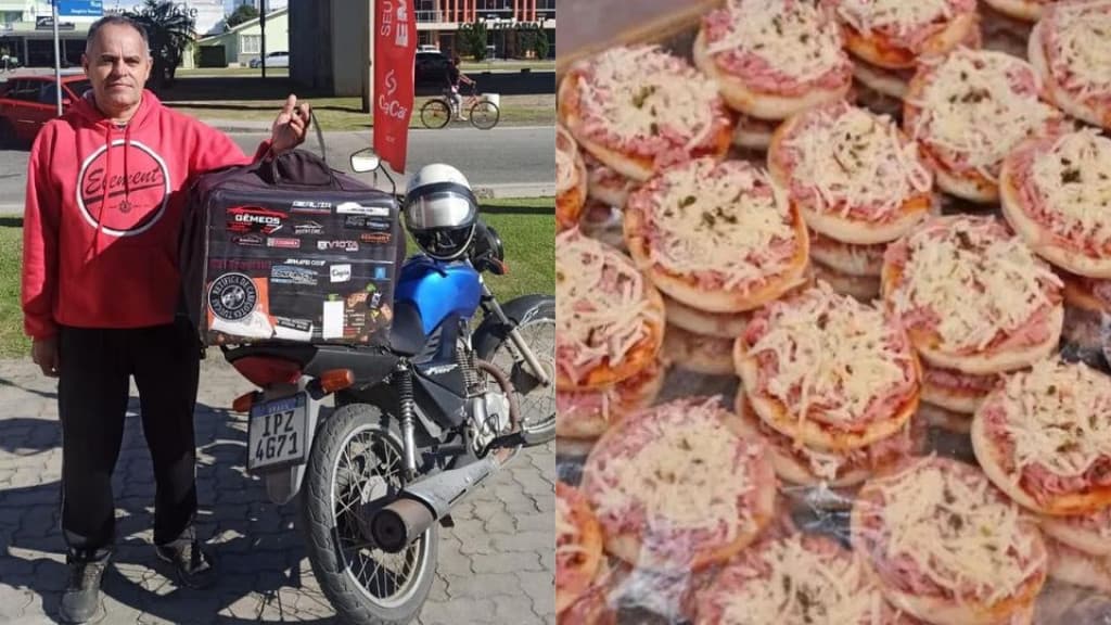 Motoboy das minipizzas conquista a cidade de Tijucas com seu talento e generosidade