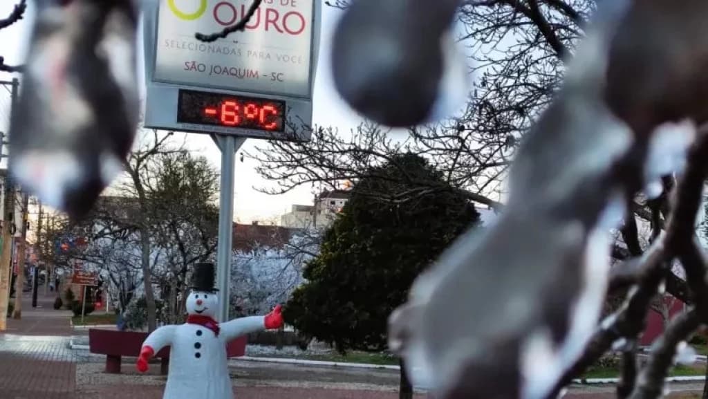 SC terá frio congelante e temperaturas podem chegar a -6°C