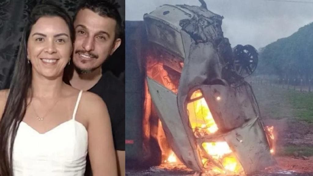 Identificado homem que morreu carbonizado em acidente após matar esposa a facadas na frente da filha