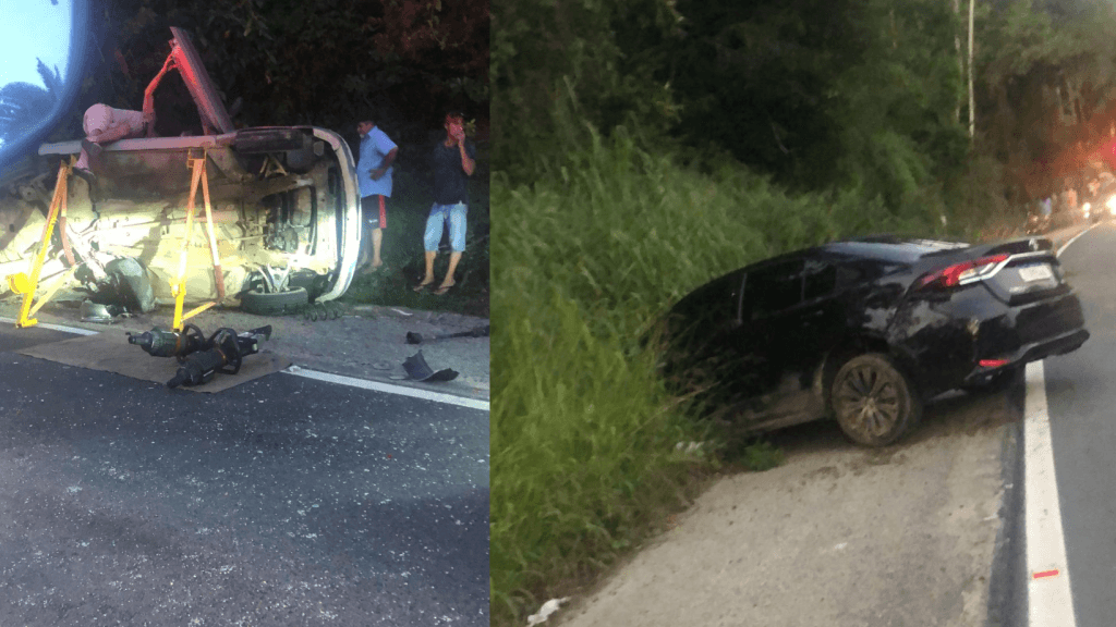 Mãe e filha sobrevivem a acidente envolvendo fuga de motorista em São João Batista
