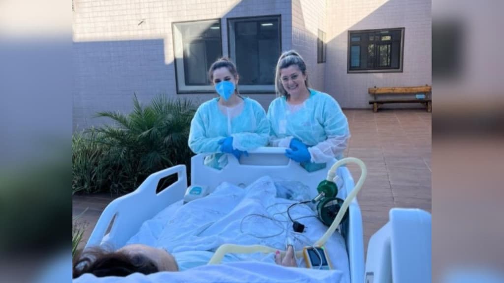 Pacientes da UTI desfrutam da natureza com iniciativa inovadora em hospital de SC