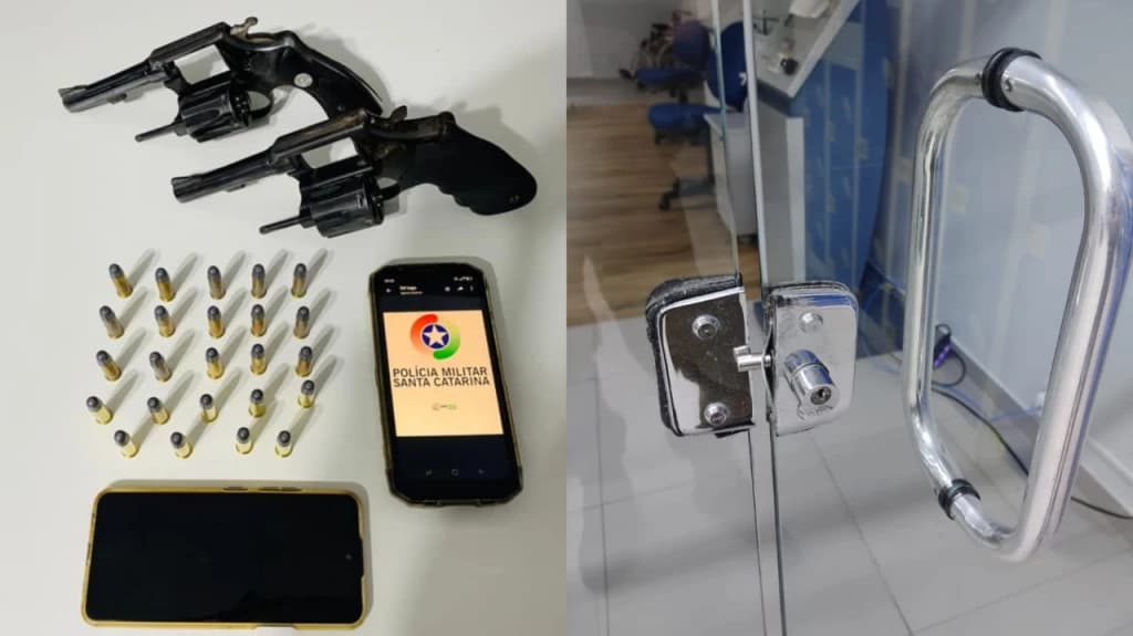 Dupla furta agência bancária de Porto Belo e PM descobre série de assaltos