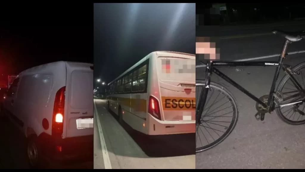 Ciclista acaba atropelado por ônibus ao desviar de porta aberta na SC-412