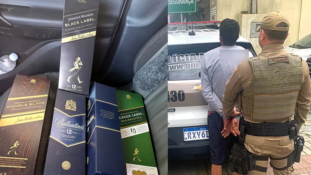 Jovem de Tijucas é preso tentando furtar whisky”s de supermercado