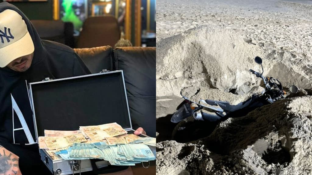 Influencer de Itapema enterra R$ 10 mil e moto na praia: “caça-ao-tesouro”