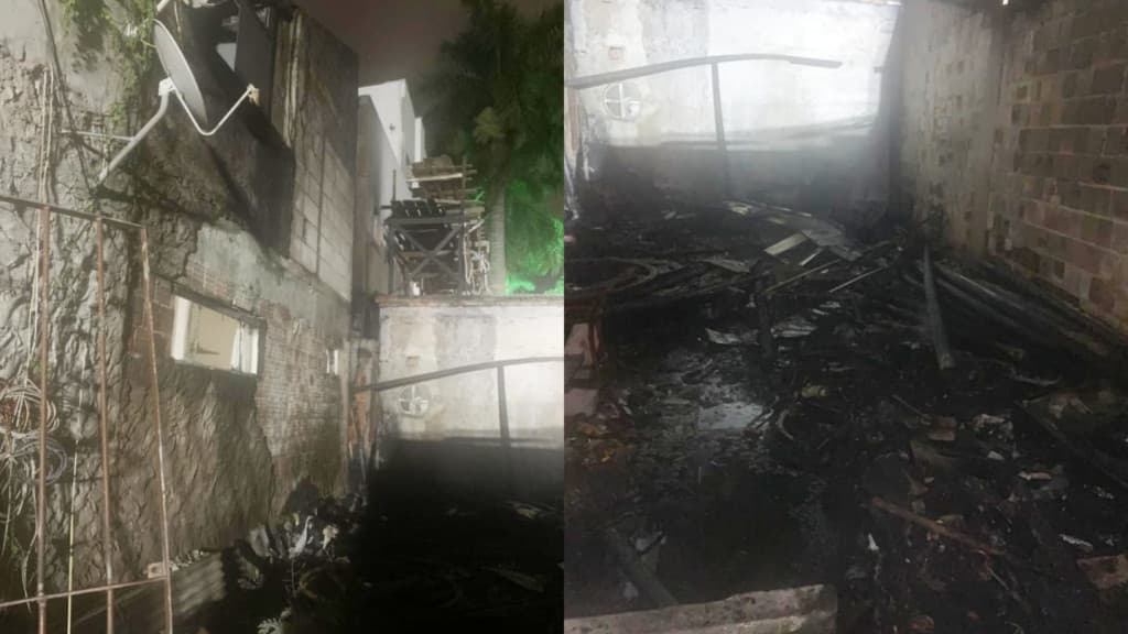 Sem energia elétrica, catador de latinhas deixa vela acesa e tem casa incendiada em BC