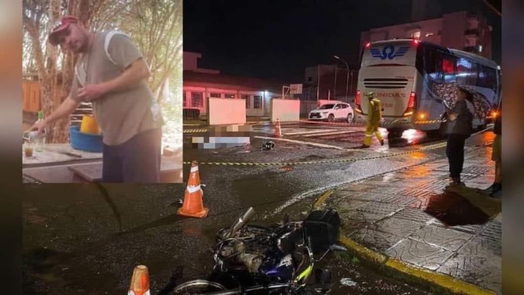 Motociclista morre após colisão frontal com ônibus