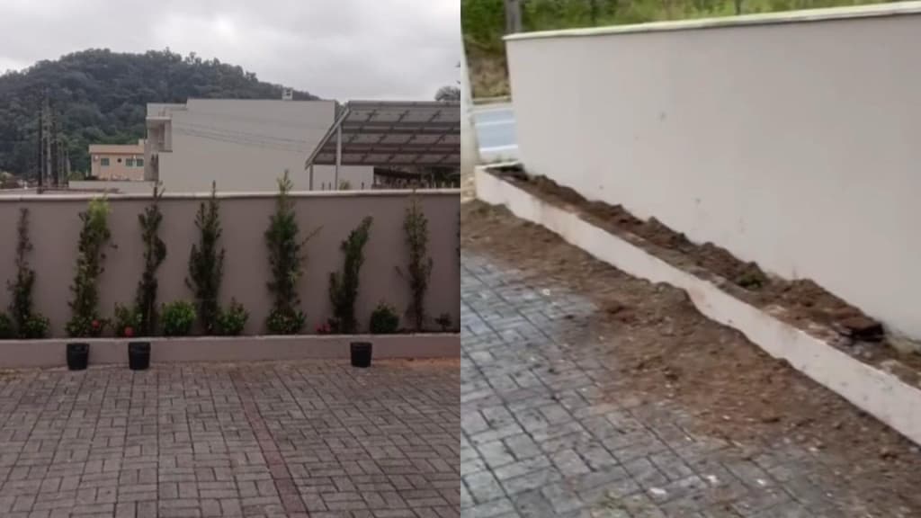 Jardim de igreja é furtado em Jaraguá do Sul: “não sobrou nem uma florzinha”