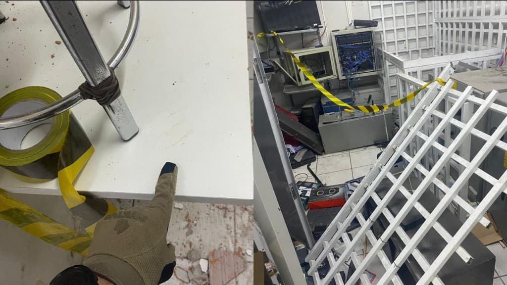Bandidos furam parede para roubar cofre de loja, em Tijucas