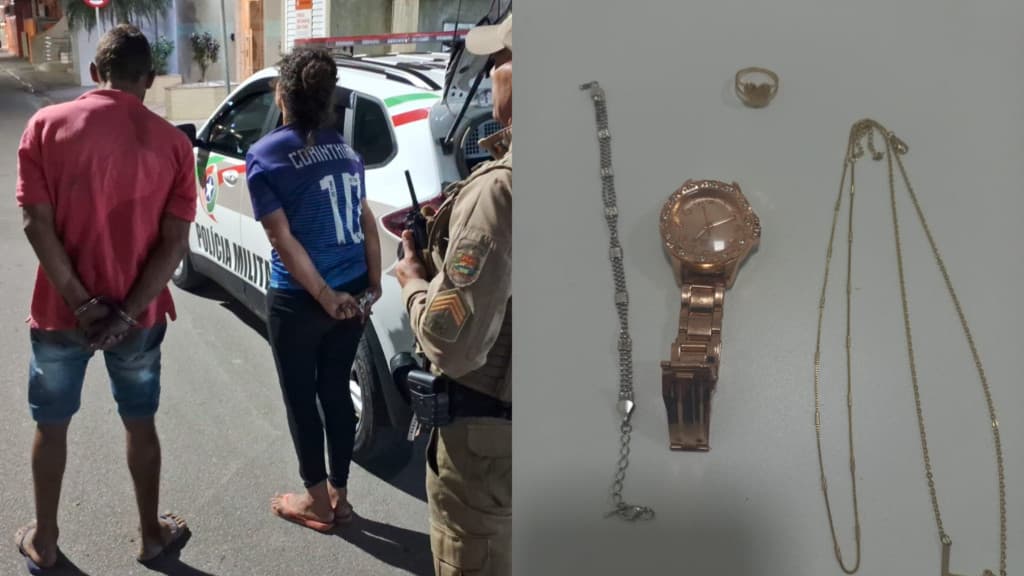 Casal flagrado em terreno baldio com produtos furtados é preso em Tijucas
