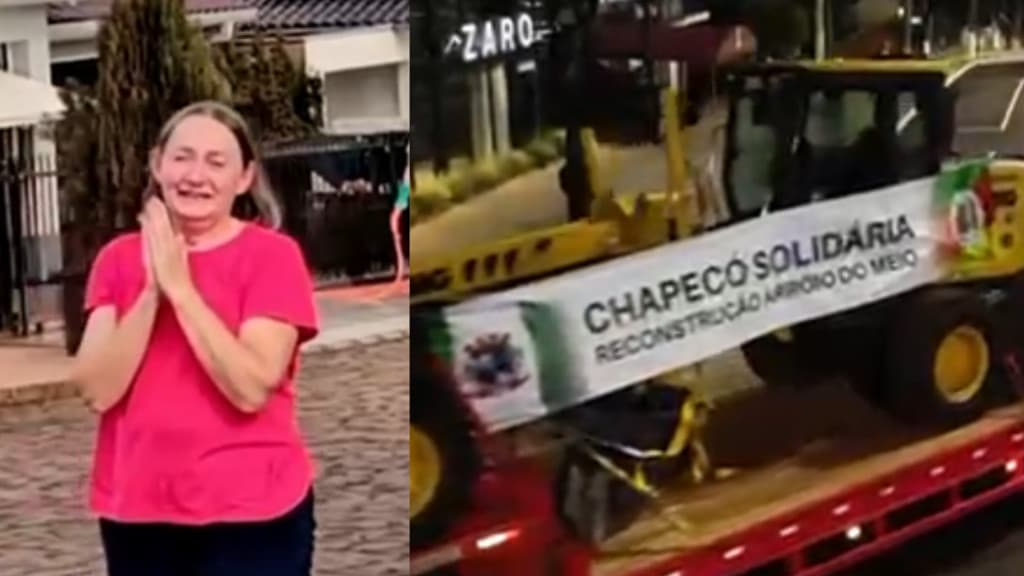 Comboio com centenas de voluntários catarinenses é recebido com amor, carinho e gratidão em cidade gaúcha destruída