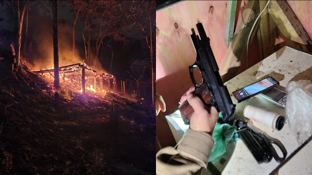 Disputa do tráfico em Itapema tem “biqueira” incendiada e armas apreendidas