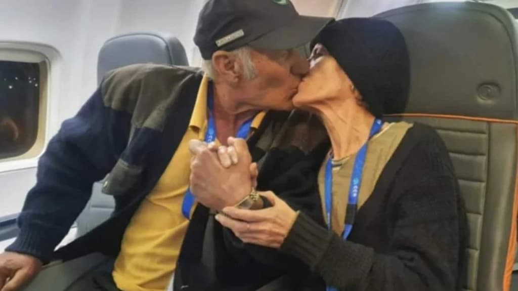 Casal de agricultores idosos realiza sonho de entrar em avião