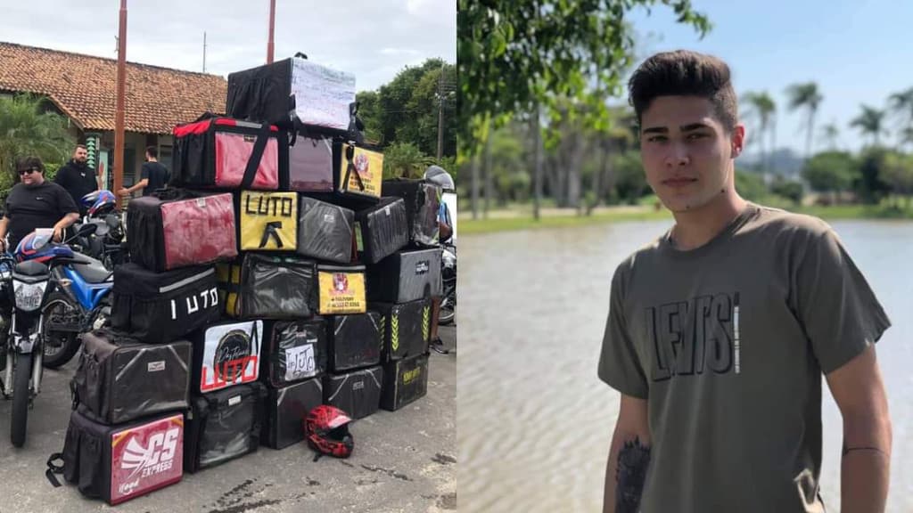 Motoboys homenageiam colega vítima de acidente de trânsito em Tijucas