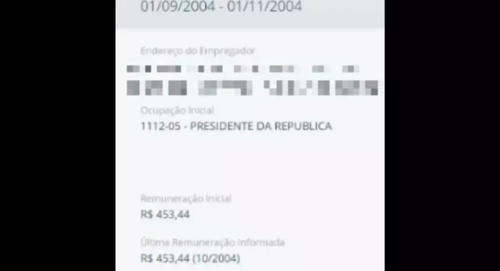 Catarinense descobre registro de trabalho como presidente da República na carteira digital