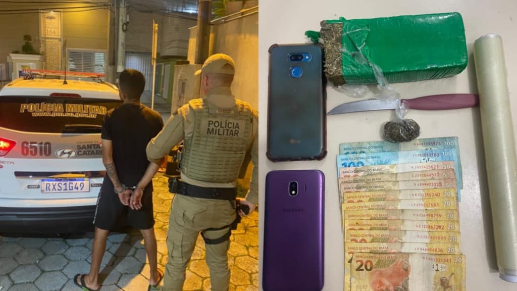 Homem é preso suspeito de traficar em área frequentada por famílias e crianças em Porto Belo
