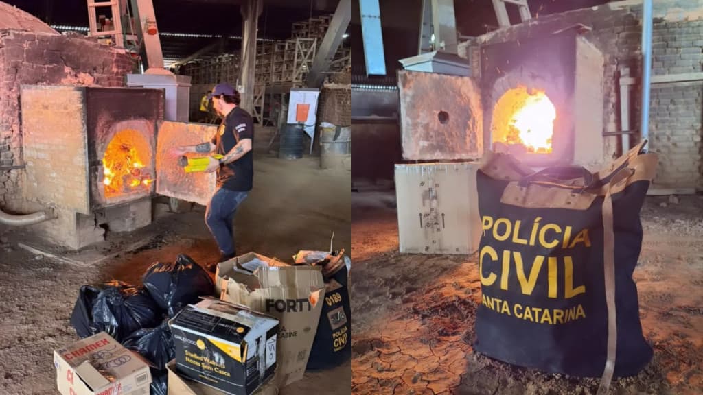 Polícia Civil de Itapema incinera 400kg de drogas