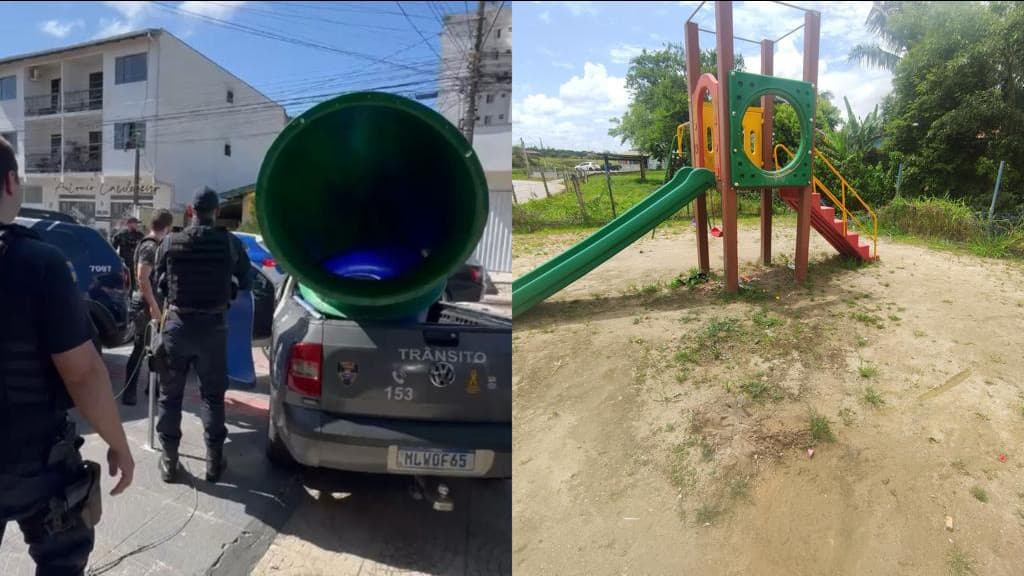 Empresário é preso após furtar parquinho de praça em Itajaí