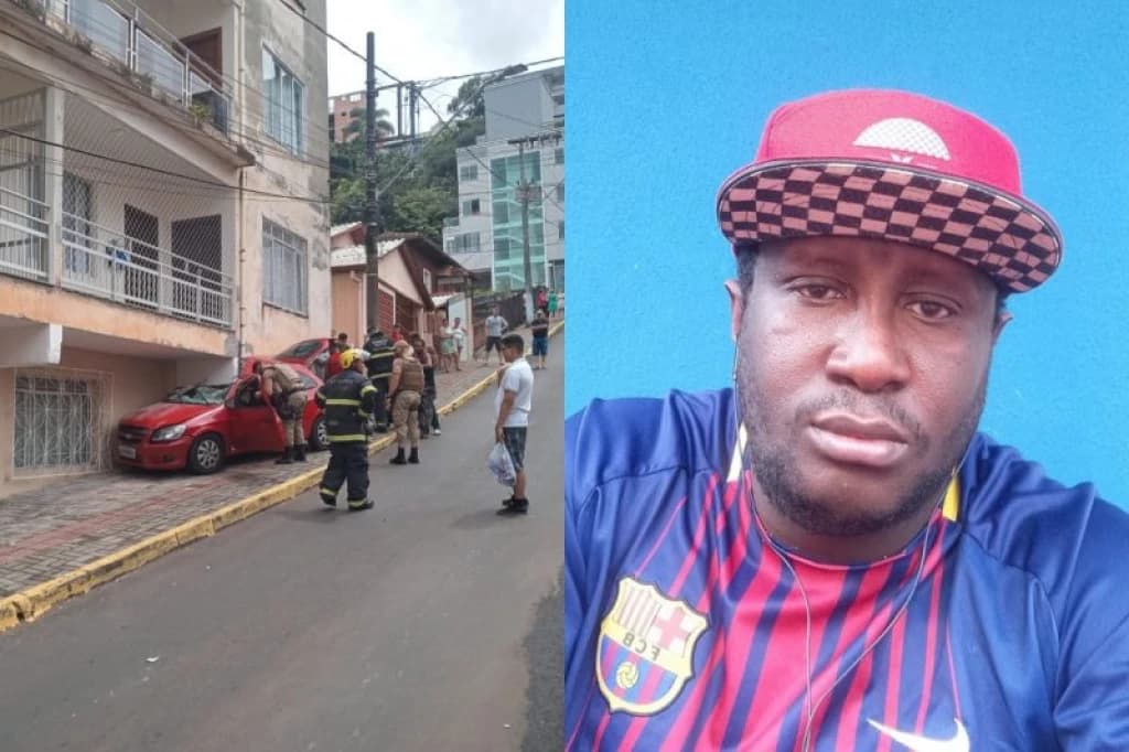 Identificado haitiano morto após carro colidir em viga de prédio em SC