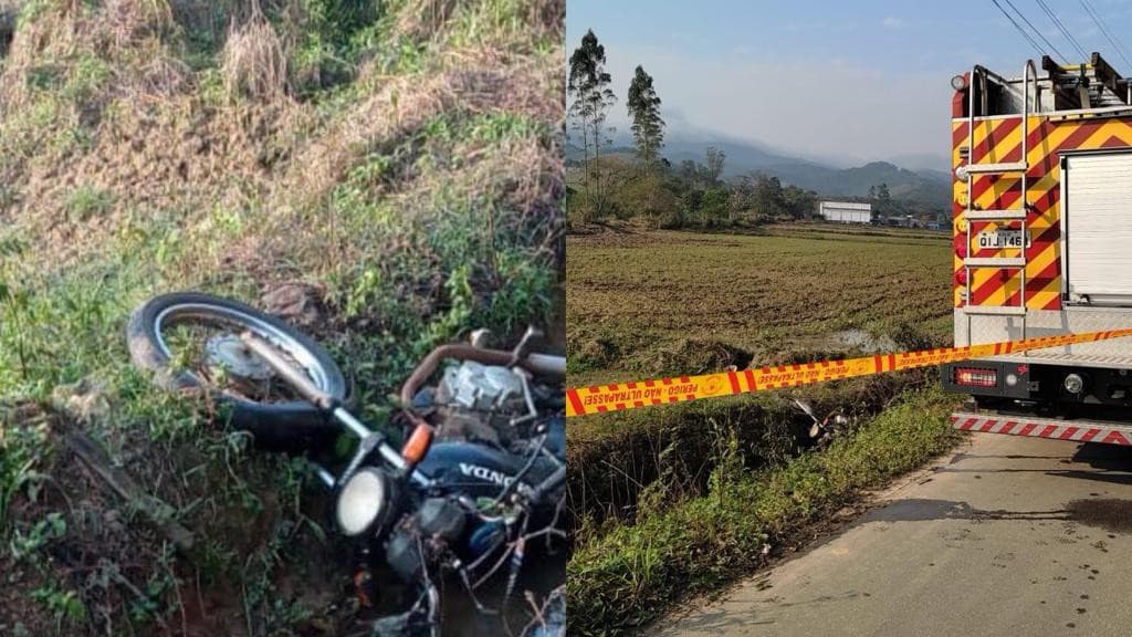 Trabalhador morre após cair com moto dentro de vala