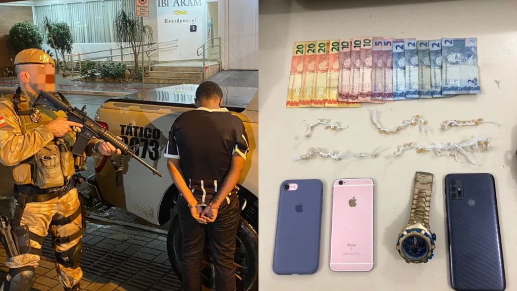 Homem é flagrado com drogas em Itapema e finge não saber de quem são