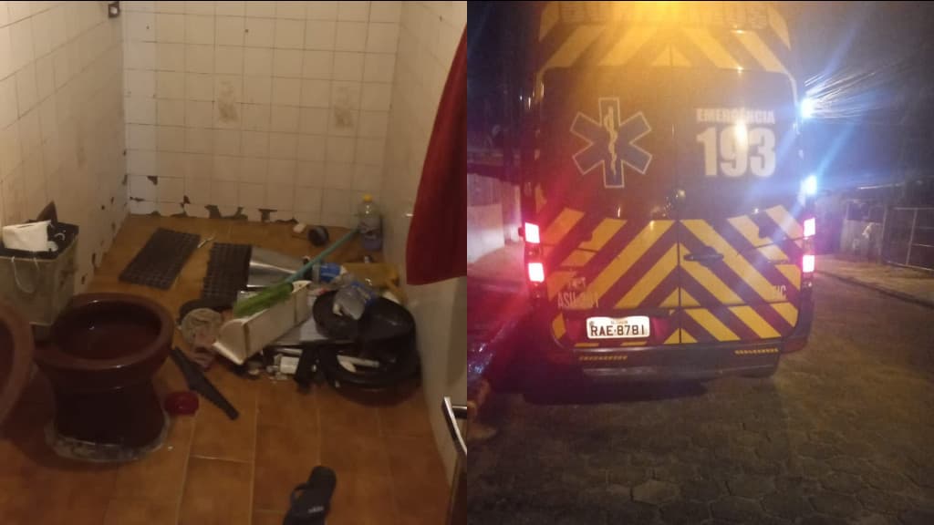 Mulher em surto psicótico quebra banheiro de casa em Tijucas