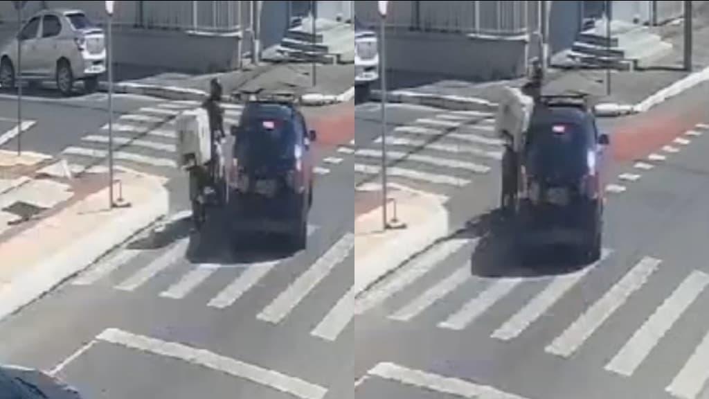 Motociclista decide usar ciclofaixa  e o “inesperado” acontece, em BC