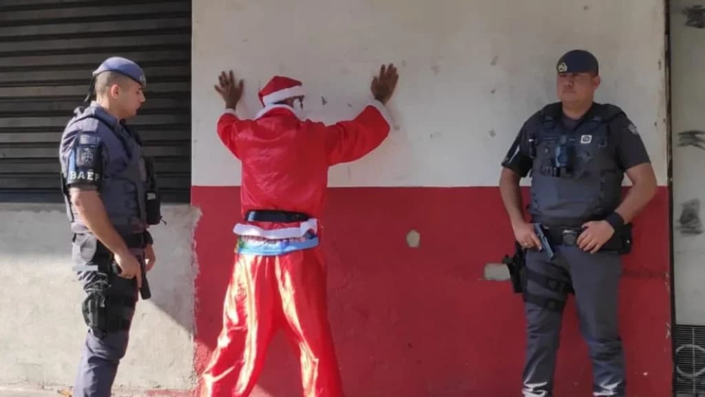 Polícia prende foragido da justiça vestido de “Papai Noel”