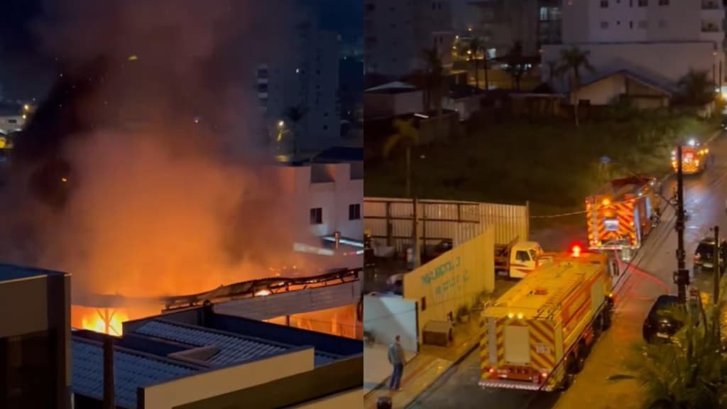 Incêndio em empresa de sucata mobiliza bombeiros em Itapema