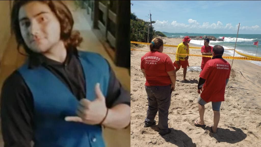 Bombeiros encontram corpo de jovem que desapareceu após entrar no mar, em Penha