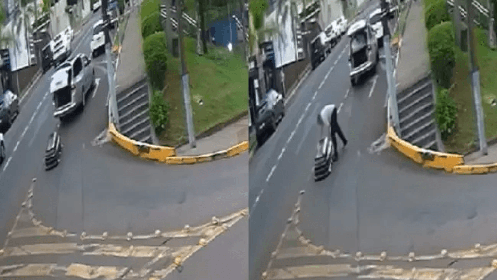SUSTO: Caixão cai de carro funerário e fica no meio de rua em SC