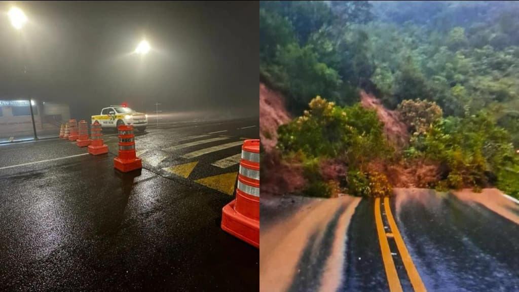 Serra do Rio do Rastro: Tráfego de veículos é interditado após queda de barreira na SC-390