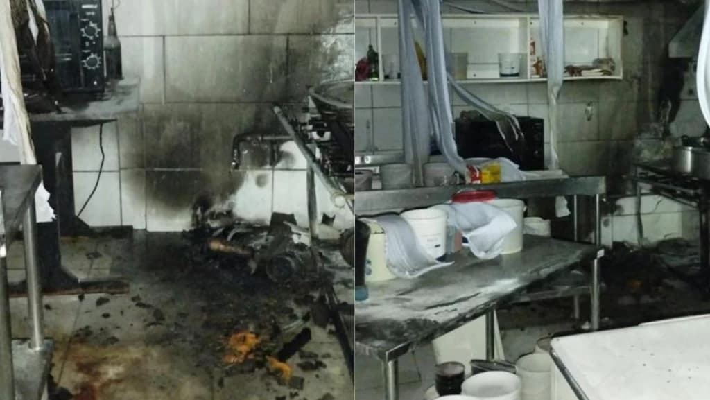 EM TIJUCAS: Vazamento de gás provoca incêndio e deixa dono de pizzaria ferido