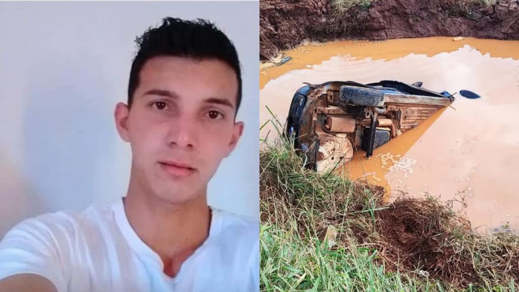 Motorista morre após carro capotar e cair em fosso de drenagem