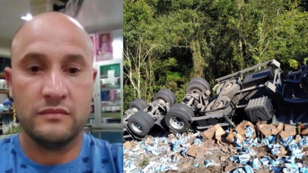 Caminhoneiro de SC morre após caminhão tombar no RS