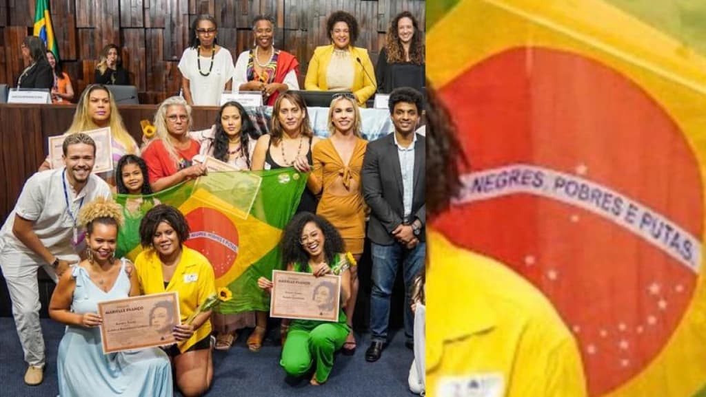 “Indígenes, negres, pobres e put@s”: bandeira do Brasil é violada na Alerj