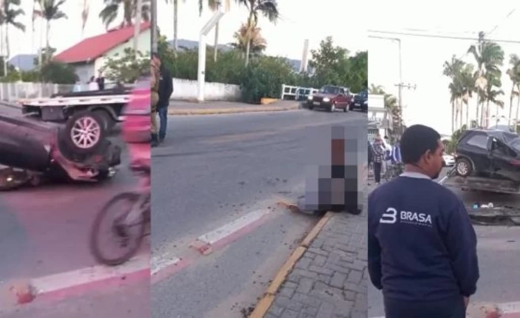Homem bêbado capota carro roubado em Porto Belo