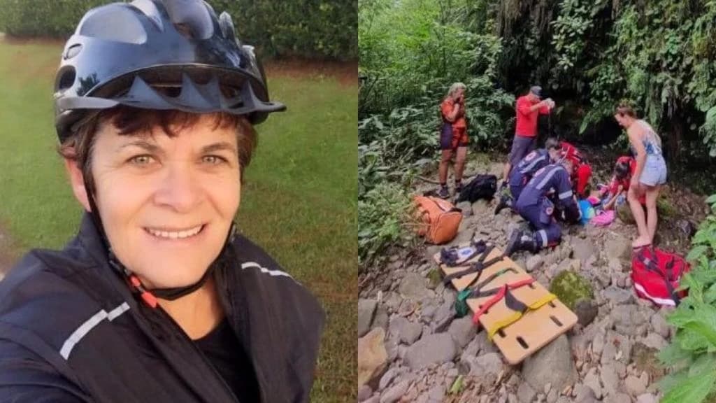 Mulher morre no hospital após cair de penhasco em SC
