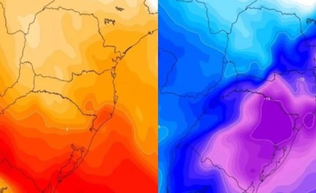 SC vai de 30ºC a quase 0ºC em menos de 24h no final de semana