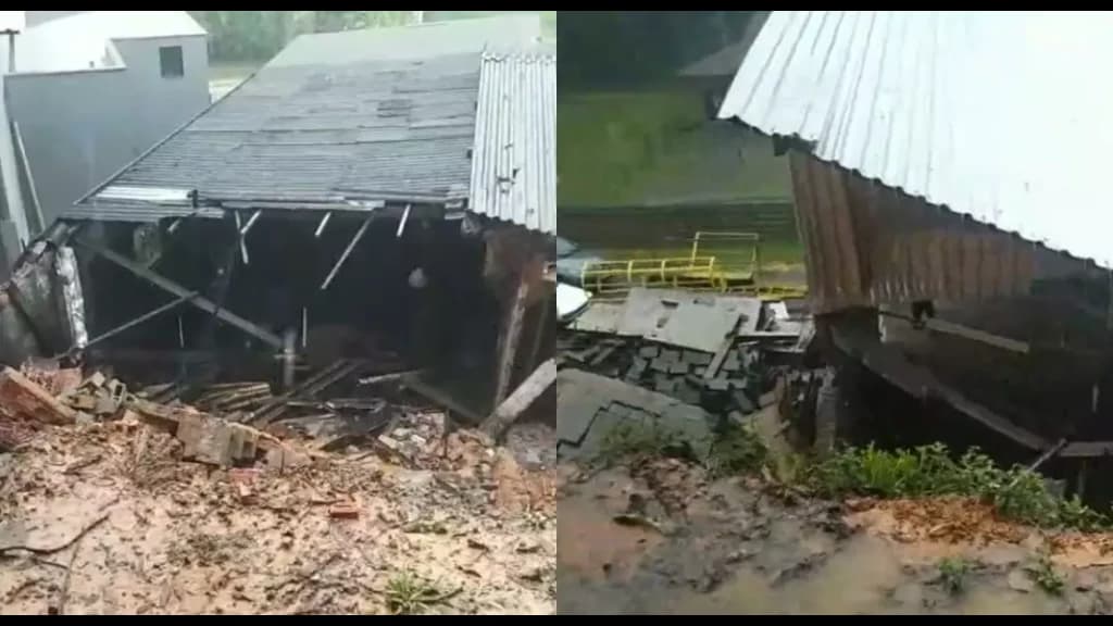 Telhado de empresa desaba e deixa feridos em Joinville